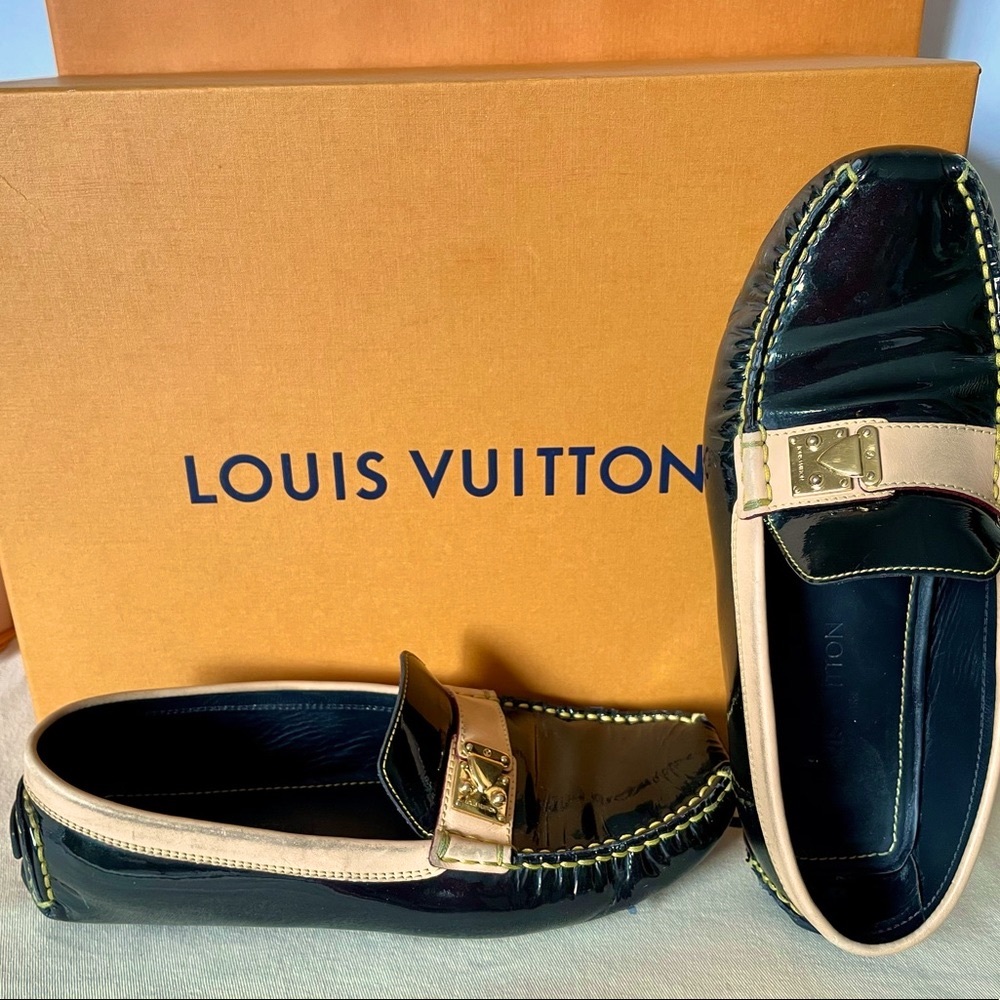 Louis Vuitton Patent Leather Loafers Driving Shoes